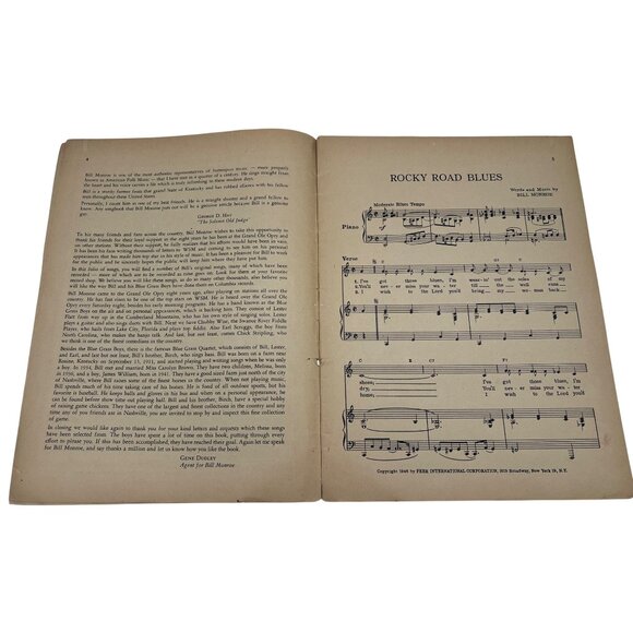 1940s Bill Monroe Grand Ole Opry Song Folio No 1 & Eddy Arnold Radio Favorites - Picture 4 of 10